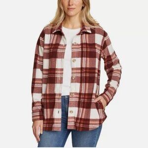 Eddie Bauer Brown and White Plaid Shirt